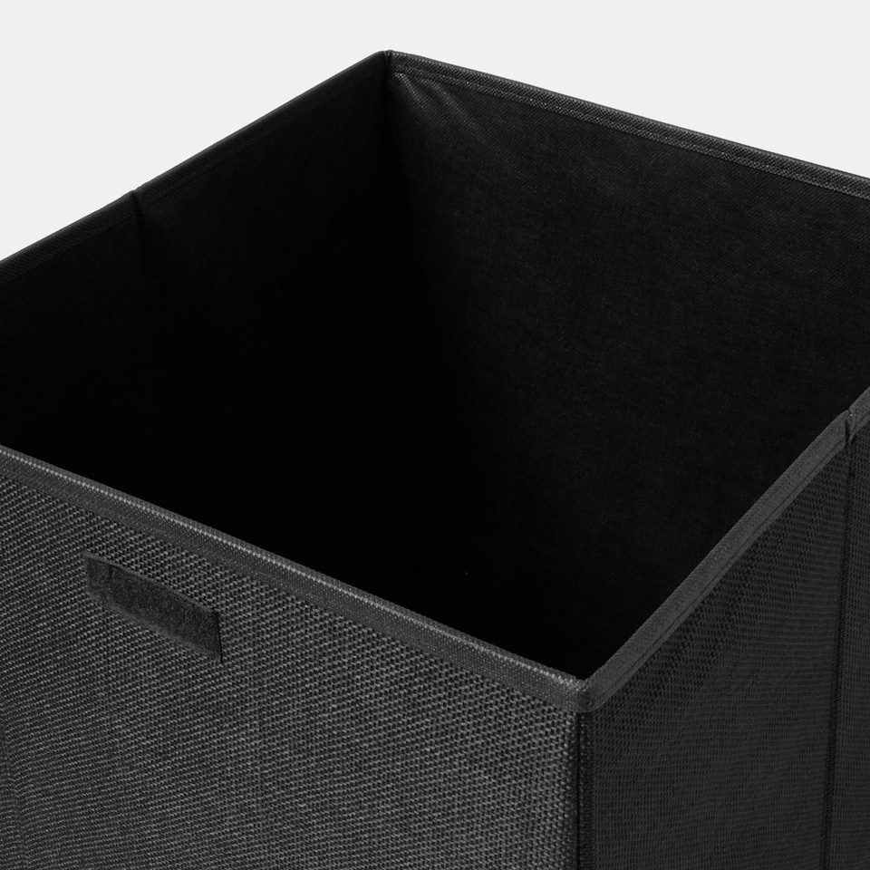 image 1 of OHS Faux Linen Laundry Basket Folding Hamper Bag with Lid