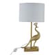 image 4 of Set of 2 Majestic - Gold Peacock Table Lamps with White Shades