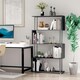 image 2 of HOMCOM Wooden Storage Display Unit Bookshelf Bookcase Dividers S Shaped Black