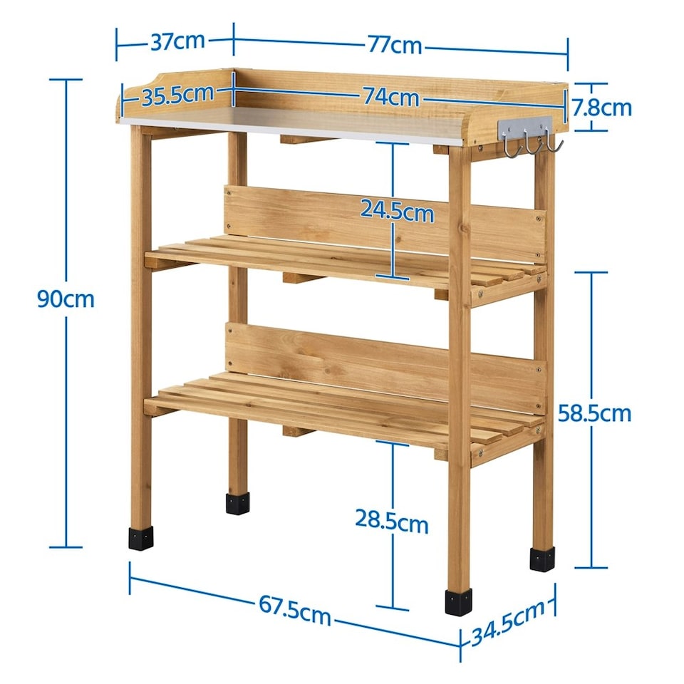 image 1 of Yaheetech 3-layer Outdoor Potting Bench Gardening Table
