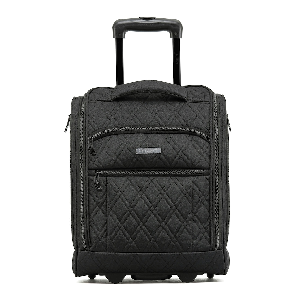 image 1 of Flight Knight 45x36x20cm easyJet Underseat Carry On Non Priority Approved Hand Luggage Case - 2 Wheels - Ultra Lightweight Durable Soft Textile Cabin Suitcase Purple | Purple Mono | Cabin Bag