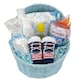 image 5 of Baby Boy Gift Hamper Kit - Blue Bassinet Basket (25cm) with Blue Gift Wrap Accessories