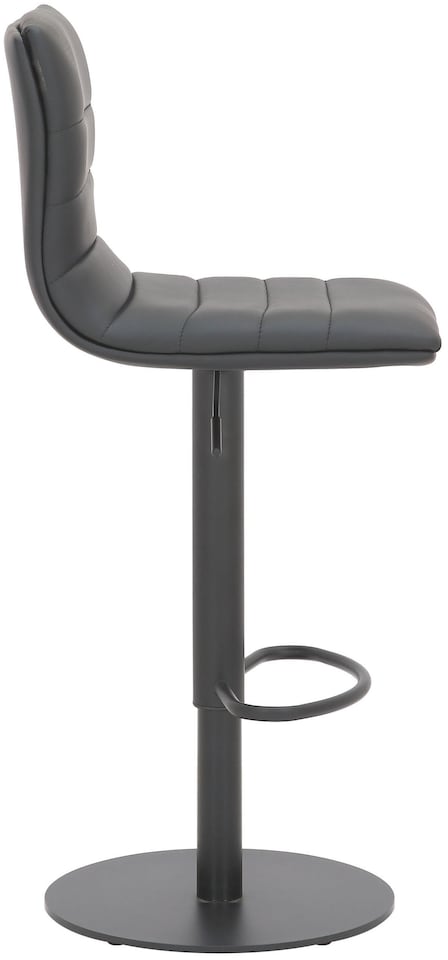 image 1 of Deluxe Aldo Black Bar Stool - Swivel Kitchen Stool with Gas Lift & Footrest