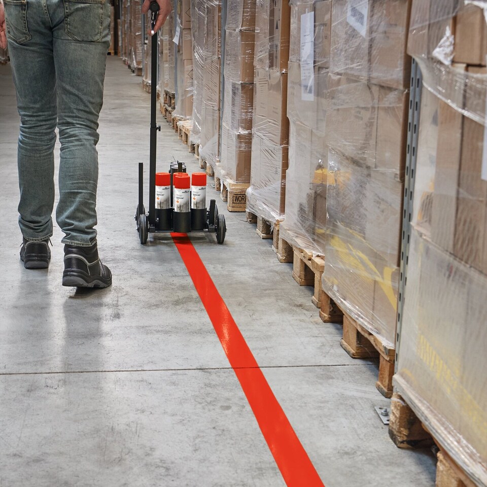 image 1 of Durable DURALINE EasyTrack Floor Marking Trolley | Adjustable Spray Paint Tool