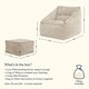 image 7 of Natalia Chenille Adults Bean Bag Armchair and Pouffe, Ready Filled Large Beanbag and Footstool Natural Beige | Cream | Beige | 2