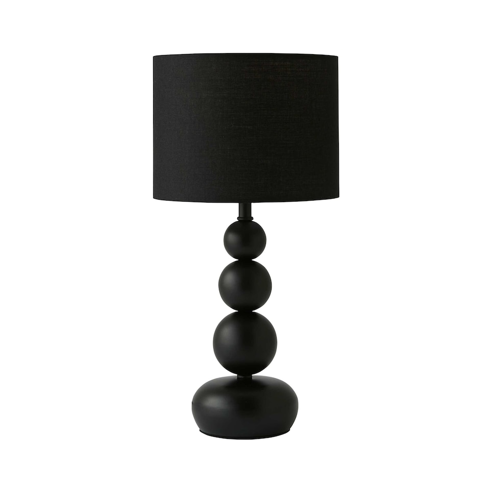 image 1 of ValueLights Marissa Black Stacked Ball Table Lamp Light