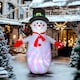 image 1 of Outsunny 8FT Christmas Inflatable Outdoor Decoration with Dynamic Disco & LED Lights, Self-Inflating Christmas Blow Up Snowman for Garden, Indoor Outdoor Home Decor