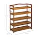 image 3 of HOMCOM 5-Tier Shoe Rack Acacia Wood Shoe Storage Shelf for Entryway Bedroom Teak