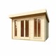 image 2 of Dorset 3-Log Cabin, Wooden Garden Room, Timber Summerhouse, Home Office - L540 x W460 x H239.4 cm Brown