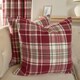 image 5 of OHS 2 x Dorset Woven Check Printed Filled Cushions, 45x45cm - Red