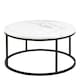 image 1 of Spiro Coffee Table with White Marble Melamine Top & Black Legs