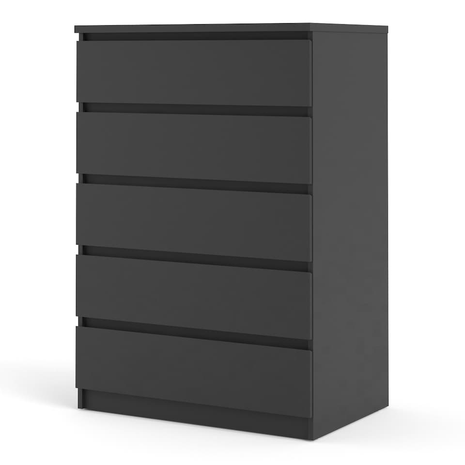 image 1 of Naia Chest of 5 Drawers in Black Matt