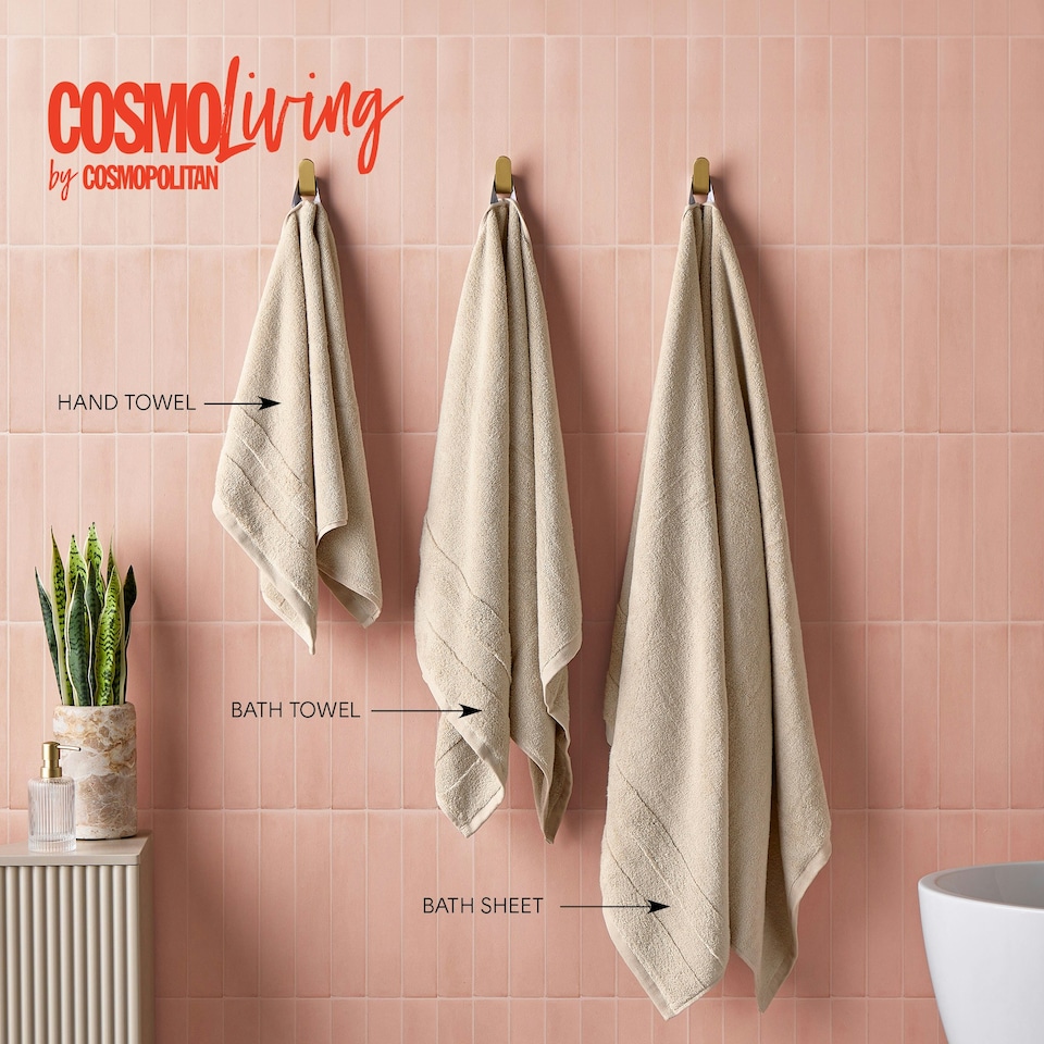 image 1 of Cosmo Living Supersoft Towels 100% BCI Cotton Cream | Natural | Bath sheet