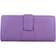 image 2 of London Leathergoods Womens Leather RFID Protected Money / Coin / Credit Card Holder Purse Pleated Design - Lilac | Purple | Lilac
