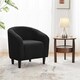 image 7 of Yaheetech Fabric Club Chair Upholstered Accent Barrel Chair White | Ivory