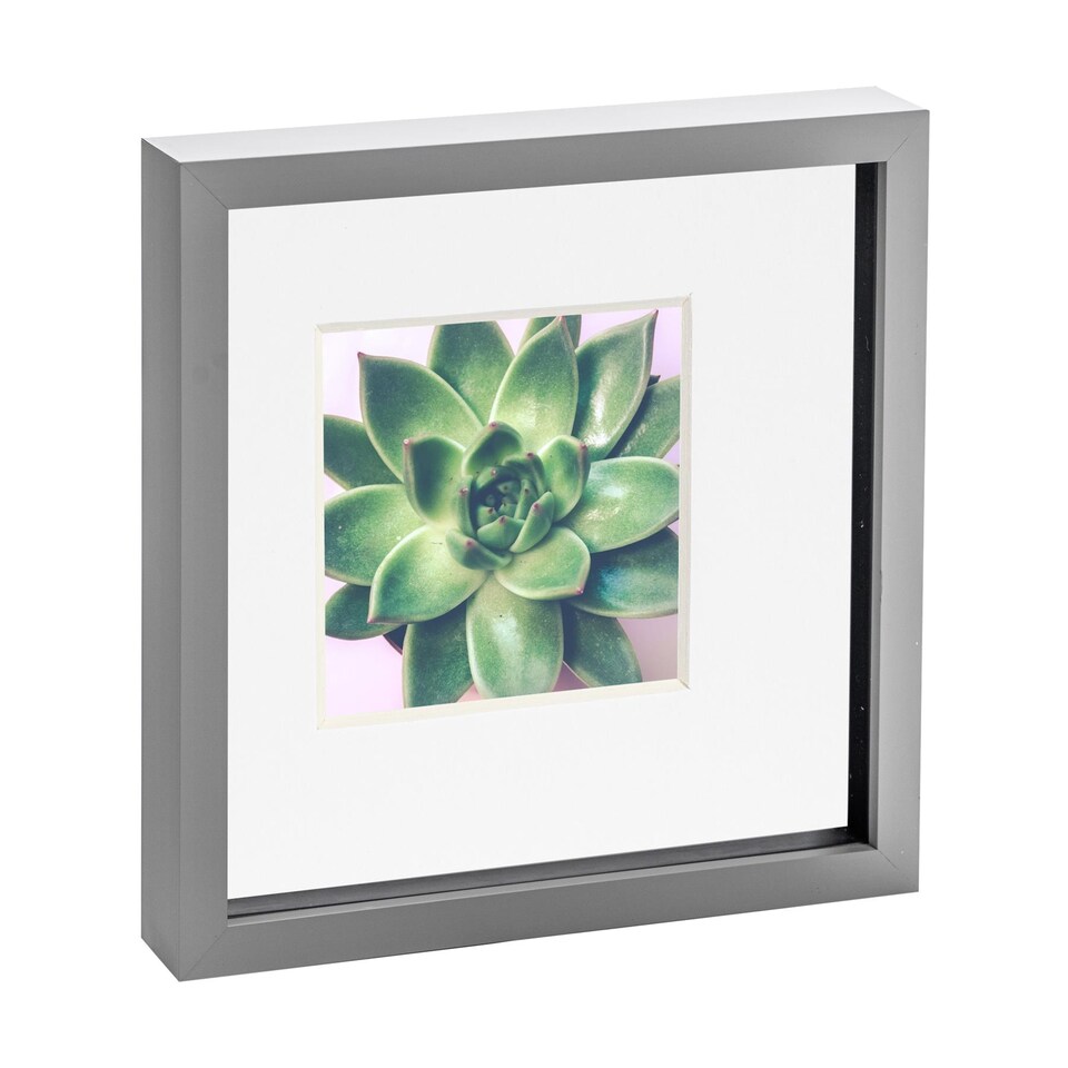 image 1 of Nicola Spring 10 x 10" Photo Frame - Grey/White Mount - 3D Photo Frame Picture Frame Box Portrait Display Case (53 x 53cm)