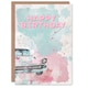 image 1 of Vintage Car Lover Pastel Colour Watercolour Birthday Card