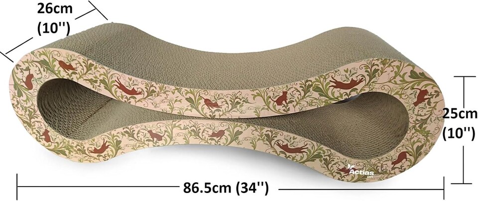image 1 of Actiaspet - Large Cardboard Corrugated Sofa Bed Cat Scratcher with Free Catnip (Elegant Cat)