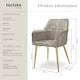 image 6 of Dining Chair Avane - velvet look, padded armchair, high backrest and high armrests - Set of 4 Grey | Taupe