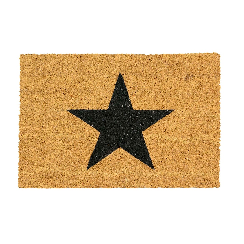 image 1 of Nicola Spring Coir Door Mat - 60 x 40cm - Black Star