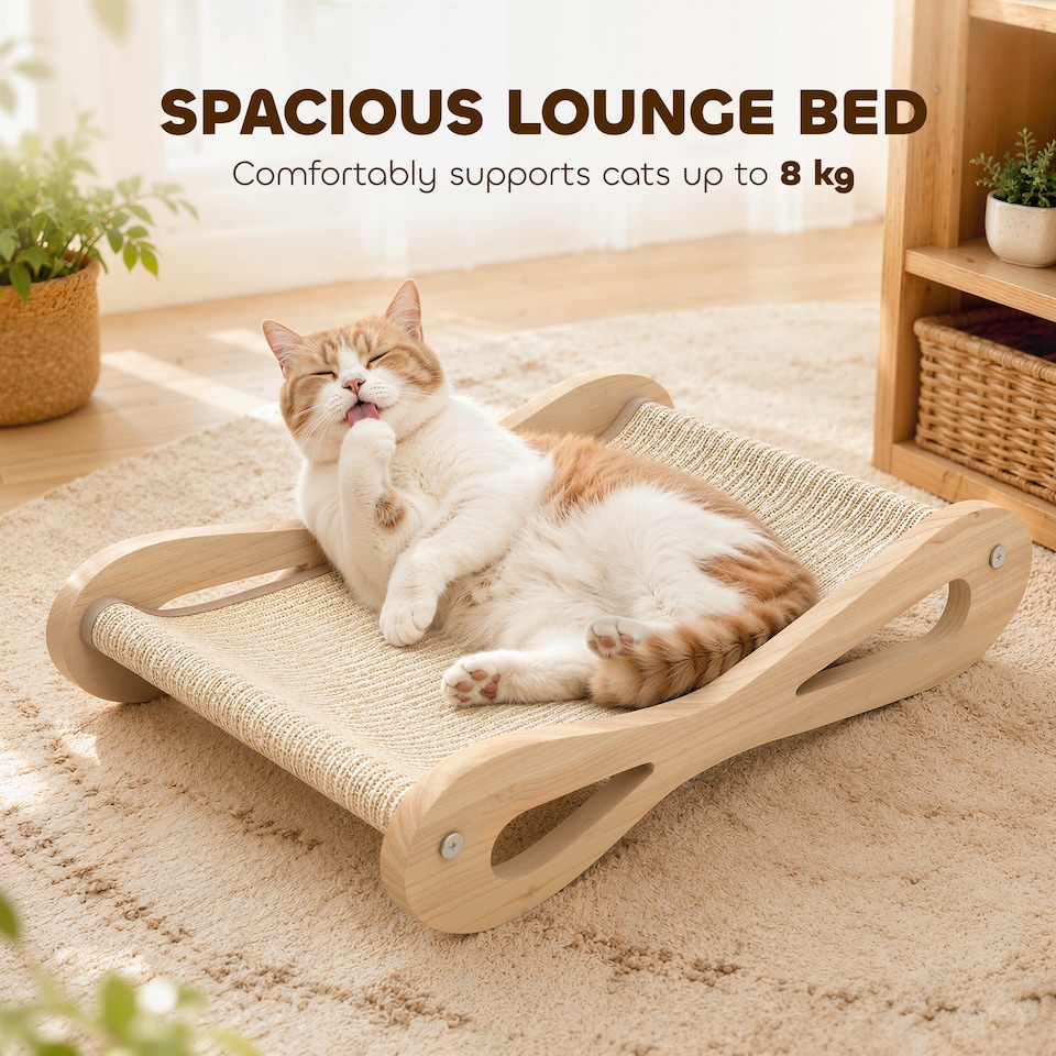 image 1 of PawHut 2 in 1 Sisal Cat Scratcher Bed Cat Scratching Board and Lounger