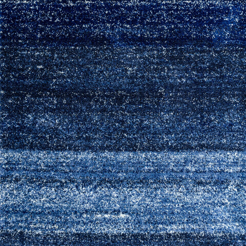 image 1 of KUKOON Navy Blue Striped Mottled Shaggy Area Rug 160cm x 230cm Blue
