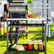 image 6 of Outsunny BBQ Trolley with Stainless Steel Top, Movable Barbecue Pizza Table