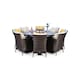 image 2 of Savannah Fire Pit 8 Seater Round Rattan Dining Set | Brown | Brown
