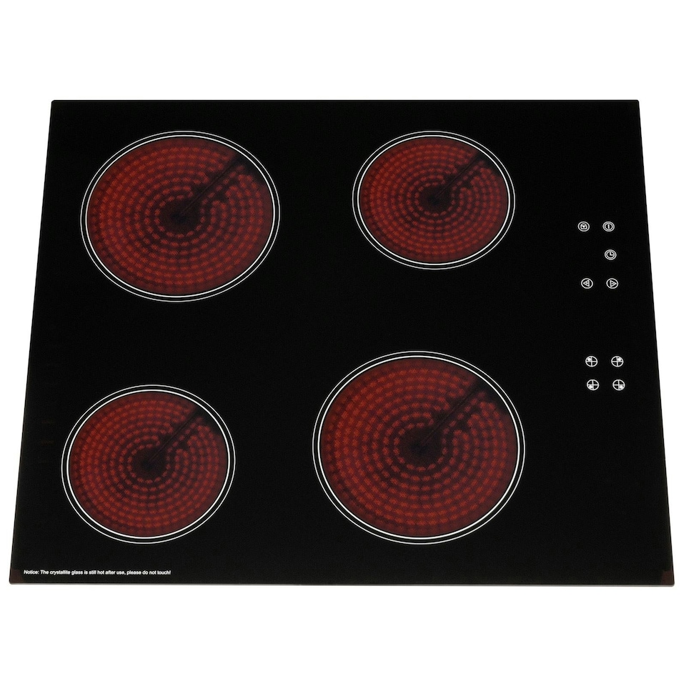 image 1 of SIA CERH60BL 60cm 4 Zone Touch Control Electric Ceramic Hob In Black