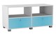 image 1 of Black TV Stand with 2 Drawers | White | White & Sky Blue | 1