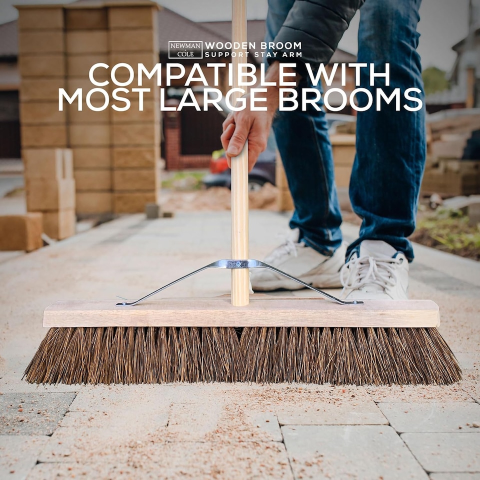 image 1 of Duty Metal Broom Stay Arms Large Brush Support Bracket