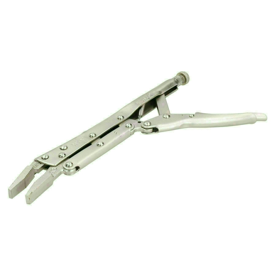 image 1 of 12" Extra Long Nose Adjustable Locking Pliers Mole Grips 3pc Set Straight 45Â° 90Â°
