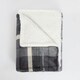 image 4 of OHS Winsford Flannel Fleece Check Printed Throw Blanket, 130x160cm - Grey