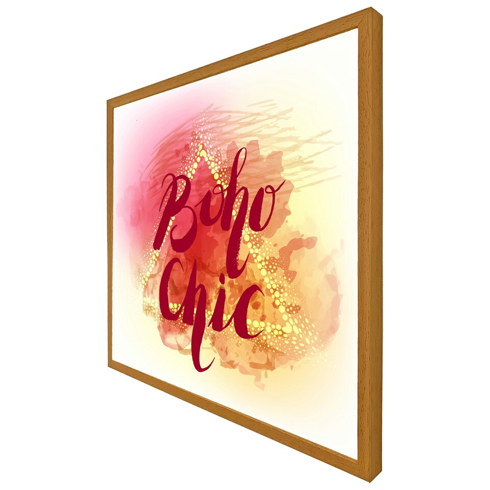 image 1 of Boho chic lettering on beautiful watercolour (Picture Frame) White | S