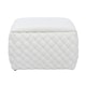 image 3 of Plumeo Velvet Storage Ottoman - Cream