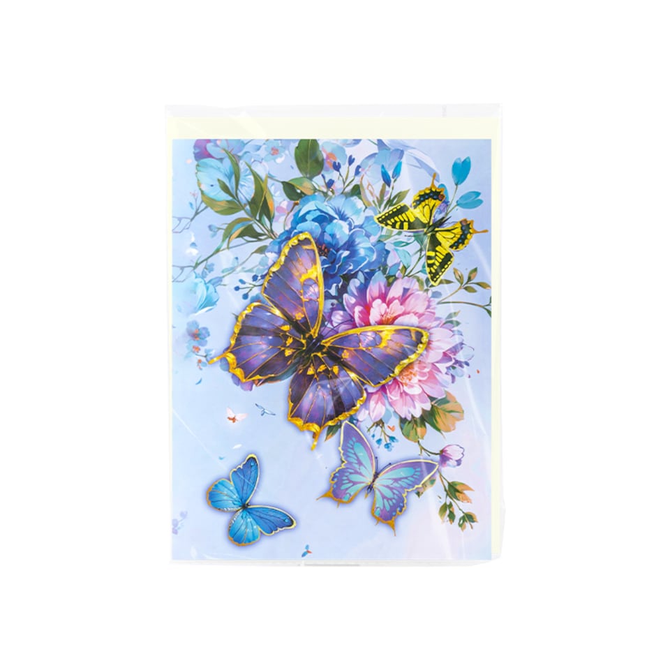 image 1 of Colorful Whispers Butterfly & Flower 3D Pop Up Greeting Card