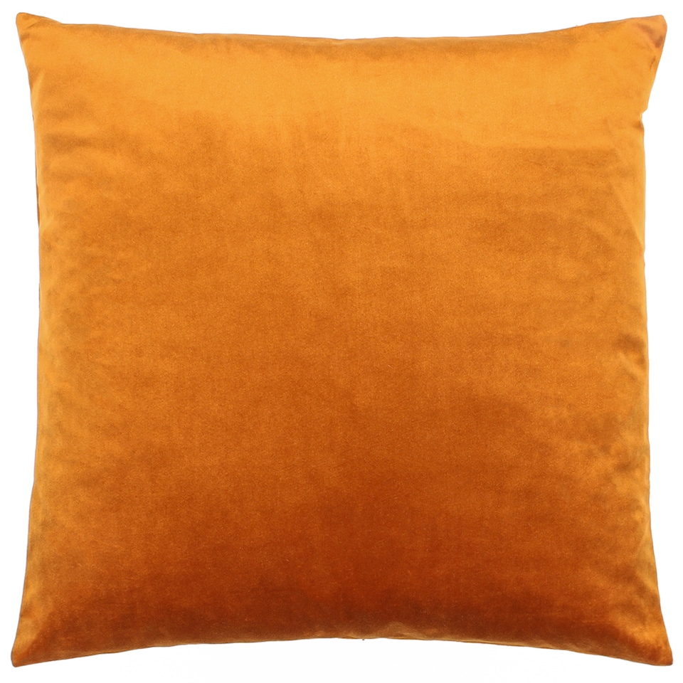 image 1 of Furn Maldive Botanical Velvet Tufted Cushion, Ginger, 45 x 45cm