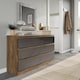 image 5 of Minimalist Chest of 6 Drawers - 68.6x120x35cm | Brown | Oak & Black | 1