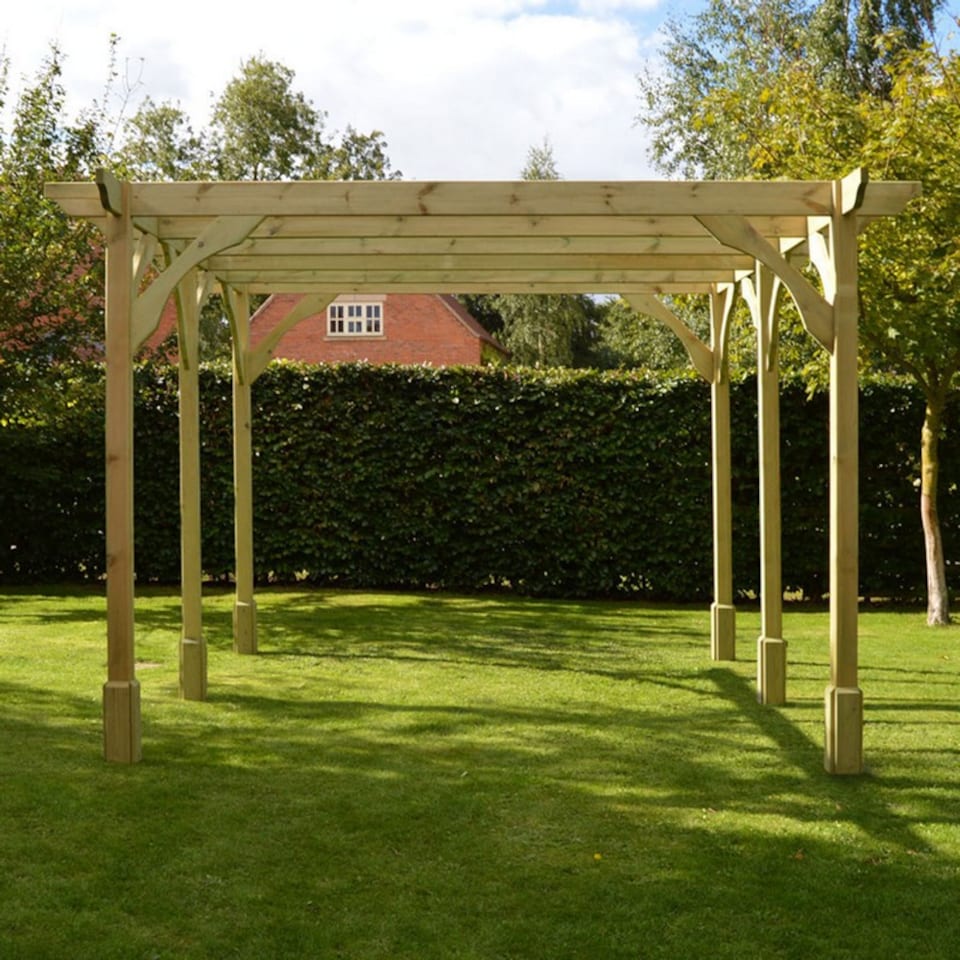 image 1 of Premium Pergola 6 Posts - Wood - L180 x W720 x H270 cm - Light Green