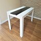 image 4 of Dining Table Wood Kitchen Place for 4 Seats, Dining Table Only (White and Black H 75 x L 117 x W 77 cm) Black
