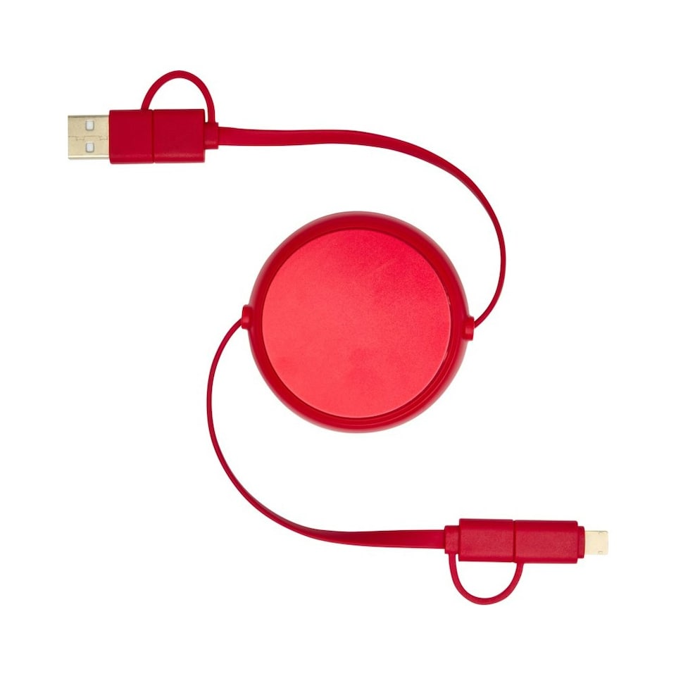 image 1 of Alasia Aluminium 5 in 1 Retractable Connector Cable - Red - One Size