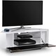image 7 of Centurion Supports Hampshire Corner-Friendly Gloss White with Walnut Contrast Beam-Thru Remote Friendly Door 26"-50" Flat Screen TV Cabinet White | Walnut