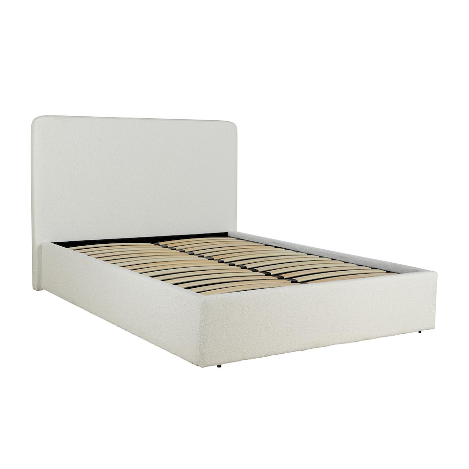 image 1 of Ottoman Small Double 4ft Storage Gas Lift Boucle Upholstery Bedroom Furniture