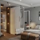 image 2 of Modern 2 Door High Gloss Wardrobe with Mirror, Drawers & Hanging Rail