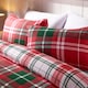 image 4 of OHS Traditional Christmas Check Brushed Cotton Duvet Cover Set | Red | King