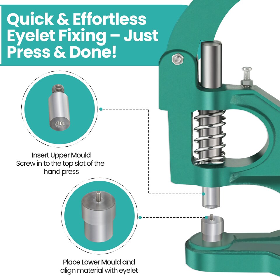 image 1 of Trimming Shop 4mm Eyelet Grommet Fixing Dies Tool Set