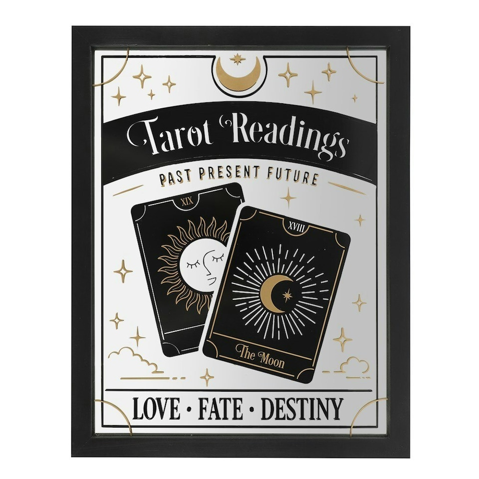 image 1 of Something Different Tarot Readings Wall Art - Black/White - 45cm x 34cm x 1.3cm