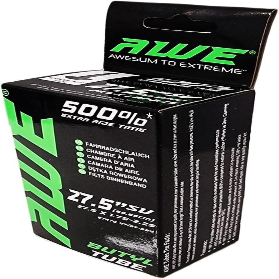 image 1 of AWE Butyl Rubber 27.5" MTB/Bike Inner Tube 27.5 x 1.75-2.25 Schrader Valve