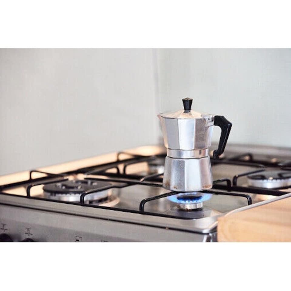 image 1 of SPARES2GO Universal Gas Hob Ceramic Pan Support Moka Trivet Stand (Small 130mm) Black