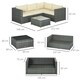 image 7 of Outsunny 3Pcs Rattan Corner Sofa Set with Coffee Table, Cushion, Beige